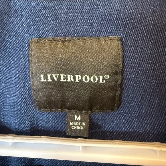 Liverpool Los Angeles Dark Americana Denim Jean Jacket Women’s Size Medium - Picture 10 of 12